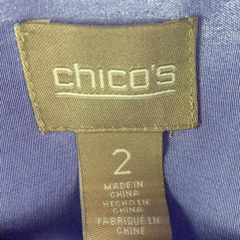 Chico’s Lavender Sandwash Satin Casual Button Down Shirt - Picture 9 of 10